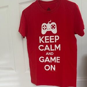 Size Small “Keep Calm and Game On” Red Tshirt